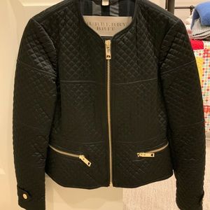 Burberry Brit black quilted jacket. Size 6.  Like new.